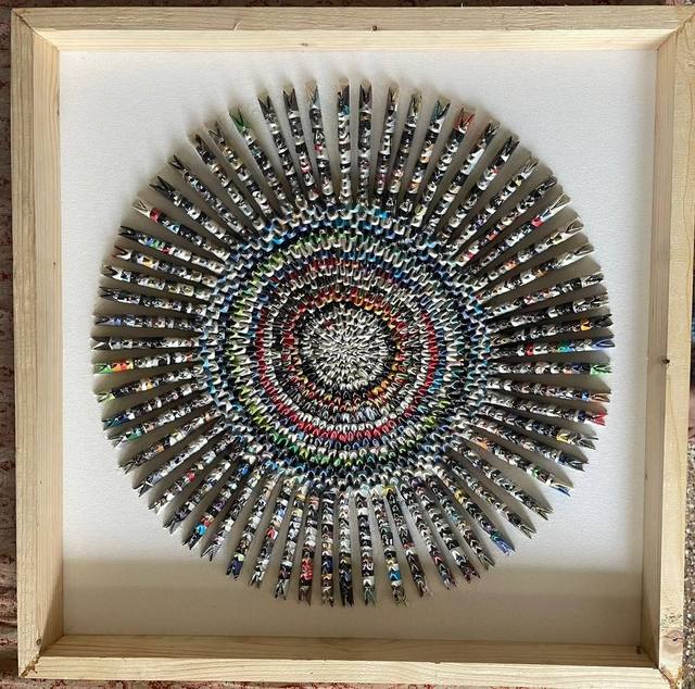 Newspaper quill mandala