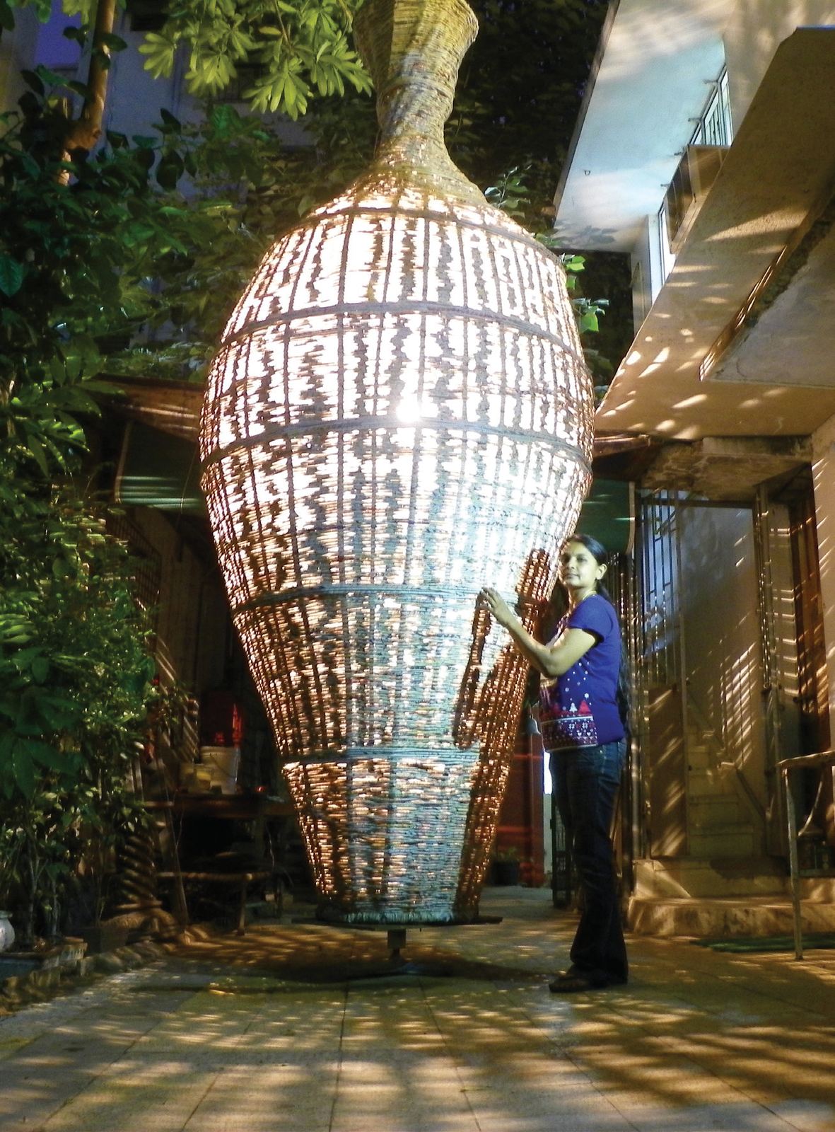 Working on the pot by night