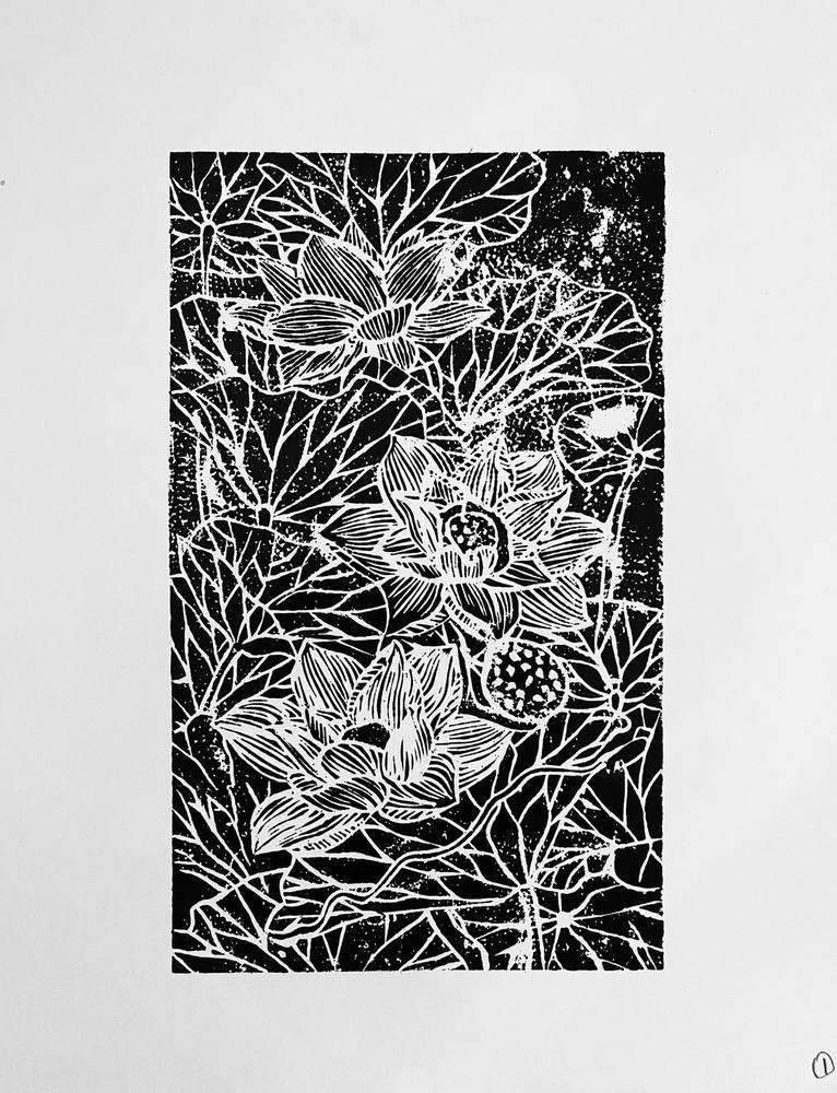 Lotus I (Block Print)