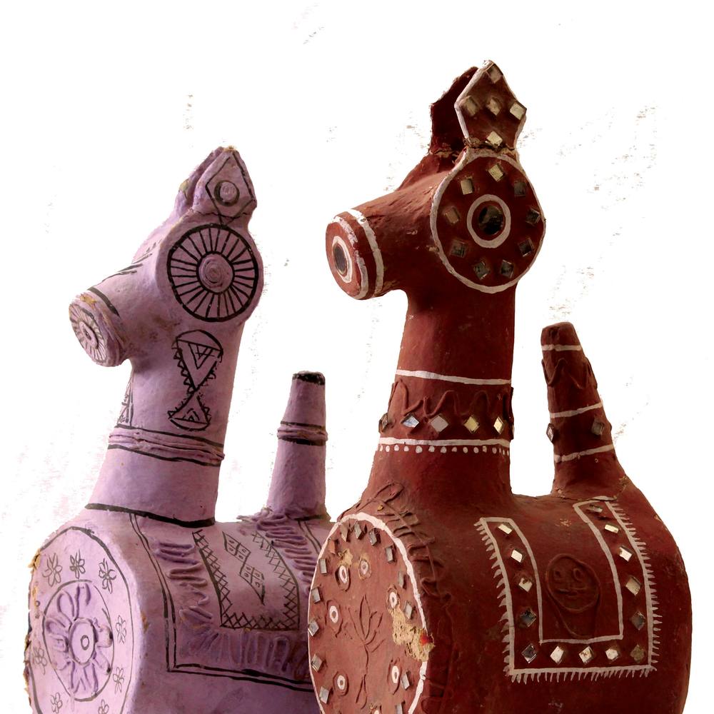 Paper Mache Horses (Pair)