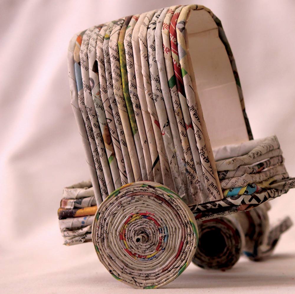 Rolled Paper Bullock Cart