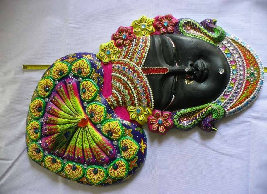 Shrinathji Mask with Peacock Fan