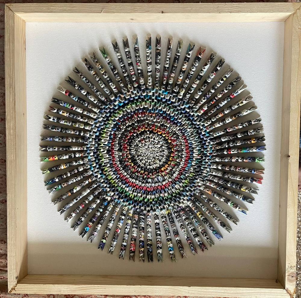 Untitled (Newspaper Quill Mandala)